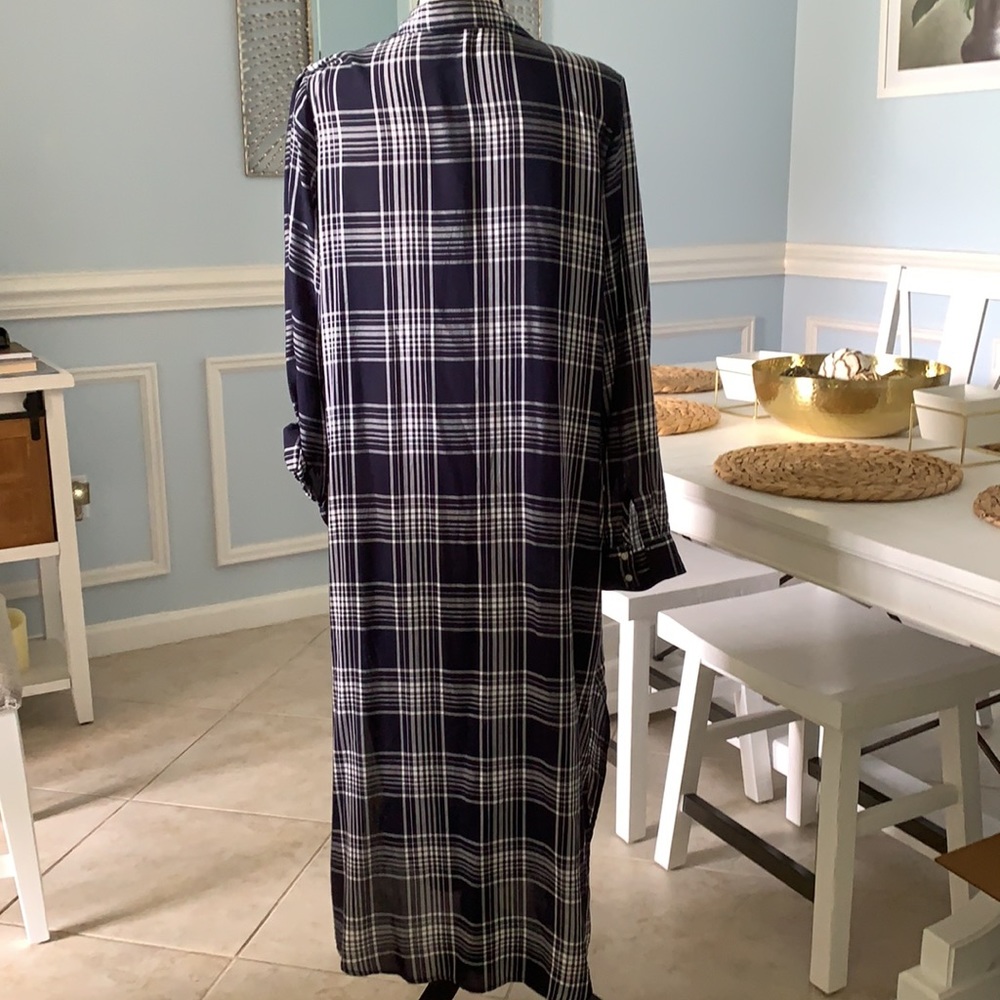 Plaid buttoned down duster - Picture 4 of 7